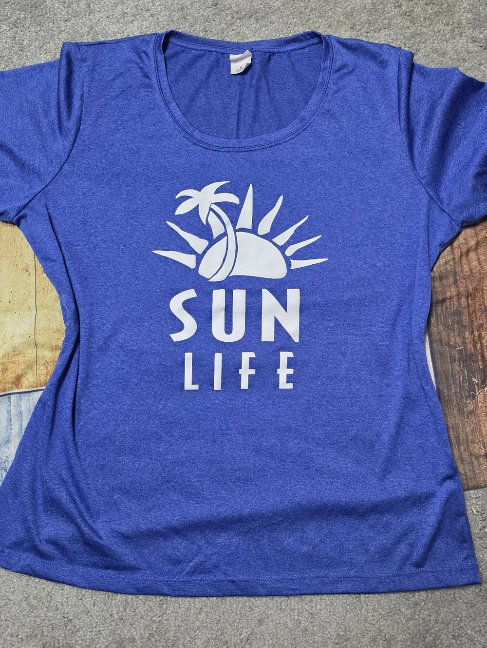 Sun Life Graphic Sport T-Shirt Blue Sport Tek Size Large - Picture 2 of 7